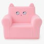 Cute Animal Toddler Foam Chair, Soft Faux Rabbit Fur, Comfy Toddler Lounge Chair and Couch with Arms, Removable Washable Cover, Kids Reading, Relaxing, for Playroom, Bedroom, Ages 1-3, Pink Cat