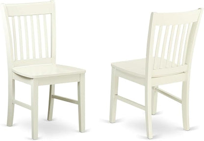 East West Furniture SHNO3-LWH-W 3 Piece Modern Dining Table Set Contains a Round Kitchen Table with Pedestal and 2 Dining Room Chairs, 42x42 Inch, Linen White