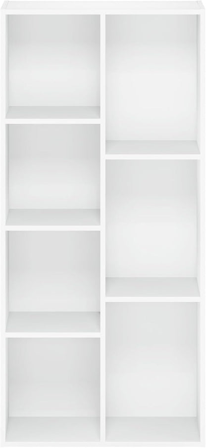 Furinno Luder Bookcase / Book / Storage , 7-Cube, White