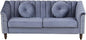 Sectional Sofa Set, Microfiber Chesterfield Upholstered Sofas Loveseat Couch Chair Sets with Style Button Tufted, Scroll Arms and Nailhead for Living Room, Office, Apartment, Grey,S