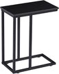 VECELO C Shaped End Side Table for Sofa Couch and Bed Snack TV Tray for Living Room Bedroom, 1 Set, Black