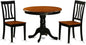 East West Furniture ANTI3-BLK-W 3 Piece Kitchen Table & Chairs Set Contains a Round Dining Room Table with Pedestal and 2 Solid Wood Seat Chairs, 36x36 Inch, Black & Cherry