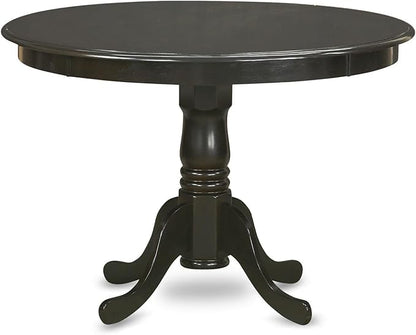 East West Furniture HLBO5-CAP-LC 5 Piece Dinette Set for 4 Includes a Round Dining Room Table with Pedestal and 4 Faux Leather Upholstered Dining Chairs, 42x42 Inch, Cappuccino