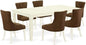 East West Furniture LGFR7-LWH-18 7 Piece Kitchen Table Set Consist of a Rectangle Dining Table with Butterfly Leaf and 6 Brown Linen Linen Fabric Parson Chairs, 42x84 Inch, Linen White