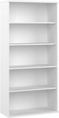 Bush Business Furniture Studio C Tall 5 Shelf Bookcase in White, Large Bookshelf for Home or Professional Office