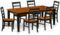 East West Furniture QUPF7-BCH-W 7 Piece Kitchen Table & Chairs Set Consist of a Rectangle Dining Table with Butterfly Leaf and 6 Dining Room Chairs, 40x78 Inch, Black & Cherry
