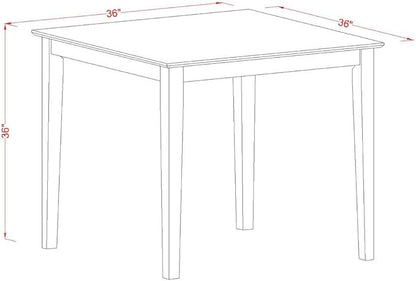 East West Furniture VNQU3-WHI-W 3 Piece Kitchen Counter Height Dining Table Set Contains a Square Pub Table and 2 Dining Room Chairs, 36x36 Inch, Buttermilk & Cherry