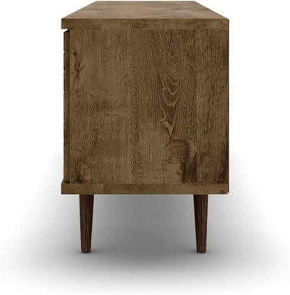 Manhattan Comfort Liberty Mid Century Modern TV Stand for Televisions up to 60 Inches, Bedroom and Living Room Entertainment Center with Storage, Shelves, and Cabinet, 201AMC: 62.99 Inch, Rustic Brown