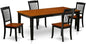 East West Furniture QUDA5-BCH-W 5 Piece Dinette Set for 4 Includes a Rectangle Dining Table with Butterfly Leaf and 4 Dining Room Chairs, 40x78 Inch, Black & Cherry