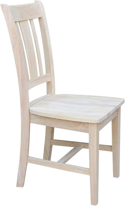 Set of Two San Remo Slat Back Dining Chairs, Unfinished