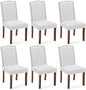 Kitchen Chairs Set of 6 Modern Upholstered Fabric Seat with Nailhead Trim and Ergonomic Lumbar Support for Living Room and Rustic Farmhouse Dining Area, Grey