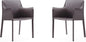 Manhattan Comfort Paris Modern Saddle Leather Dining Chairs, Metal Frame, Comfortable Padded Seat, Fully Assembled Armchair Accent Furniture, Set of 4, Yellow