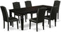 East West Furniture LGEN7-BLK-69 7 Piece Dining Room Furniture Set Consist of a Rectangle Wooden Table with Butterfly Leaf and 6 Black Faux Leather Parson Chairs, 42x84 Inch, Black