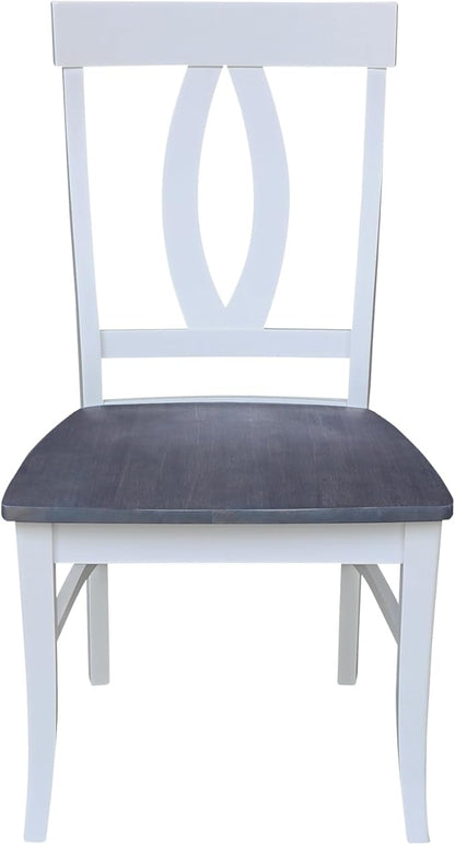 International Concepts Set of Two Cosmo Verona Chairs, White/Heather gray