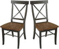 Set of Two X-Back Dining Chairs, Hickory/Washed Coal