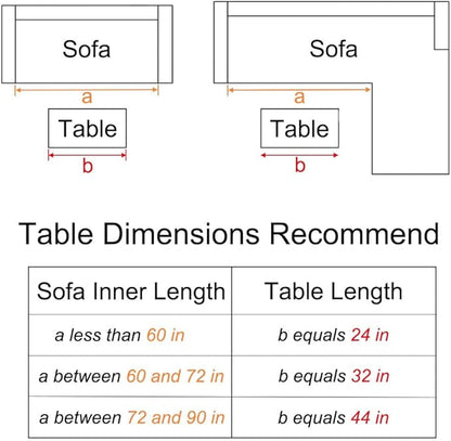 Acrylic Side Table, 24" L x 15" W x12'' H x3/5'' Thick C-Shape Clear Modern Decorative End Table, Multipurpose Coffee Table for Living Room, Bedroom and Office (1pcs)