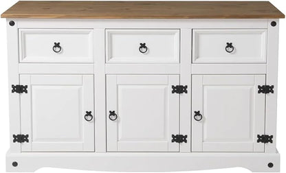 OS Home and Office Furniture Cottage Series Wood Buffet Sideboard in White