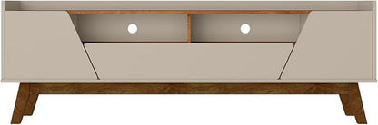 Manhattan Comfort Marcus Mid Century Modern 70 Inch TV Stand with Drawers, Cable Management, 4 Shelves and Soft Close Doors, Entertainment Center and Media Console for Living Room, Off White
