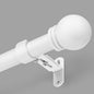 Curtain Rods for Windows 16 to 92 Inches, Curtain Rod Max Adjustable Length of 104 IN, 6/8" Diameter Drapery Rods Round Finials, White, Pack of 1
