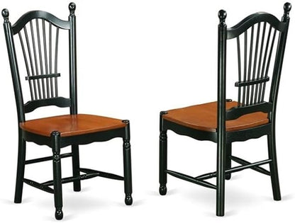 East West Furniture DOVE5-BCH-W 5 Piece Kitchen Table & Chairs Set Includes a Rectangle Dining Room Table with Butterfly Leaf and 4 Dining Chairs, 42x78 Inch, Black & Cherry