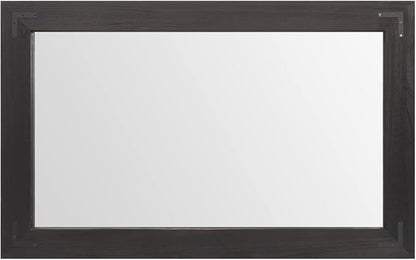 YOSHOOT Rustic Wooden Framed Wall Mirror, Natural Wood Bathroom Vanity Mirror for Farmhouse Decor, Vertical or Horizontal Hanging, 60" x 36", Black