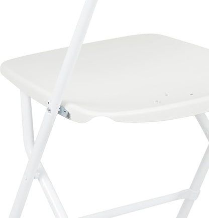 Flash Furniture Hercules Set of 10 Indoor/Outdoor Heavy-Duty Plastic Folding Chairs, Foldable Commercial Stacking Chairs with 650-lb. Static Weight Capacity, White