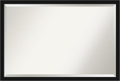 Amanti Art Black Bathroom Mirror for Over Sink, 26x38 Avon Black Narrow Rectangle Vanity Mirror, Large Casual Frame, Hangs Horizonally and Vertically, Bathroom Wall Decor, Beveled Edge