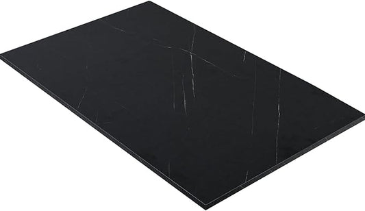 Kaboon Universal Tabletop 47.25"x30", Solid One-Piece Melamine Table Top, Double Desk L-Desk DIY, Home and Office,Cloud Atlas/Black Marble