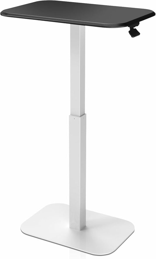 Ergohome™ ELEVANCE Table™ Height Adjustable Side Table for Couch or Bed, Laptop Table - Small End Table Office Coffee Table - C-Shaped Sofa Side Table with Multi-Function (White Base & Carbon Top)
