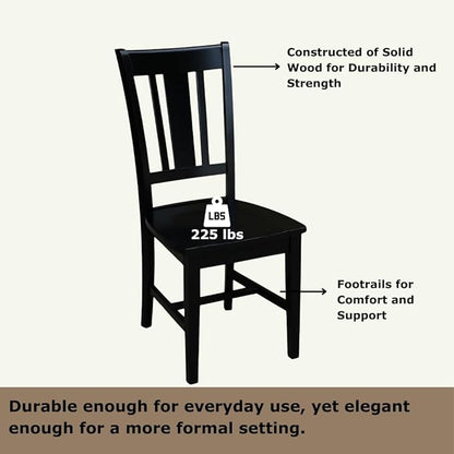 Set of Two San Remo SplatBack Dining Chairs, Black