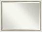 Amanti Art White Bathroom Mirror for Over Sink, 33x43 Eva White Gold Narrow Rectangle Vanity Mirror, X-Large Modern Contemporary Frame, Hangs Horizonally and Vertically, Bathroom Wall Decor, Beveled