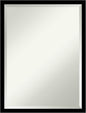 Amanti Art Black Bathroom Mirror for Over Sink, 26x20 Jet Black Rectangle Vanity Mirror, Medium Modern Contemporary Frame, Hangs Horizonally and Vertically, Bathroom Wall Decor, Beveled Edge