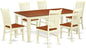 East West Furniture QUWE7-BMK-W 7 Piece Modern Dining Table Set Consist of a Rectangle Wooden Table with Butterfly Leaf and 6 Dining Room Chairs, 40x78 Inch, Buttermilk & Cherry