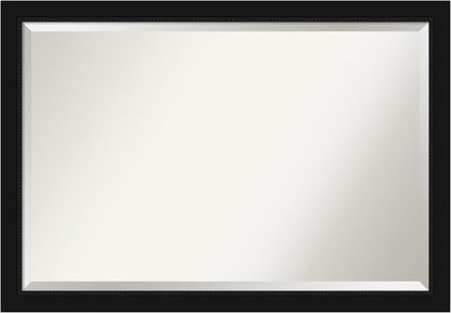 Amanti Art Black Bathroom Mirror for Over Sink, 27x39 Avon Black Rectangle Vanity Mirror, Large Casual Frame, Hangs Horizonally and Vertically, Bathroom Wall Decor, Beveled Edge