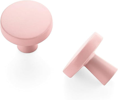 Ravinte 25 Pack Drawer Pulls 1-1/4 Inch Pink Kitchen Cabinet Knobs Solid Round Dresser Handles for Simple Cupboard Hardware