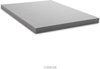 Lucid 4 Inch Bamboo Infused Memory Foam Mattress Topper - Queen Size – Cooling Ventilation – Pressure Relieving Bed Topper - Mattress Pad – CertiPur Certified