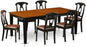 East West Furniture QUKE7-BCH-LC 7 Piece Dinette Set Consist of a Rectangle Dining Room Table with Butterfly Leaf and 6 Faux Leather Upholstered Dining Chairs, 40x78 Inch, Black & Cherry