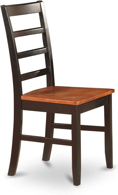 East West Furniture QUPF9-BCH-W 9 Piece Kitchen Table Set Includes a Rectangle Dining Table with Butterfly Leaf and 8 Dining Chairs, 40x78 Inch, Black & Cherry