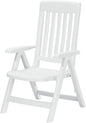 KETTLER White Plastic Lawn Chair, Premium German Made Folding Armchair, Contoured Seat with Multiple Positions, Outdoor Patio Furniture 4-Position Folding Chair Snow-White