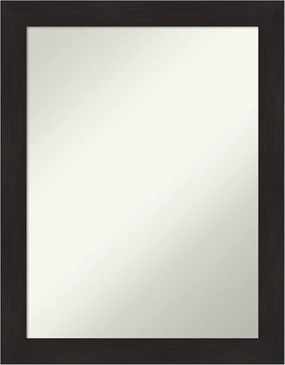 Amanti Art Brown Bathroom Mirror for Over Sink, 30x24 Furniture Espresso Rectangle Vanity Mirror, Medium Casual Frame, Hangs Horizonally and Vertically, Bathroom Wall Decor, Non-Beveled Edge