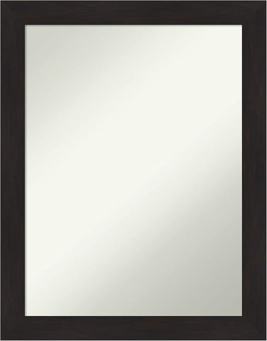Amanti Art Brown Bathroom Mirror for Over Sink, 30x24 Furniture Espresso Rectangle Vanity Mirror, Medium Casual Frame, Hangs Horizonally and Vertically, Bathroom Wall Decor, Non-Beveled Edge
