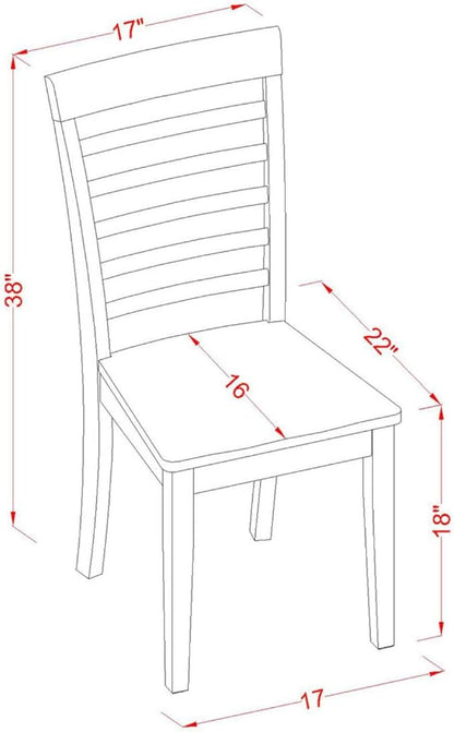 East West Furniture NOML7-MAH-W 7 Piece Kitchen Table Set Consist of a Rectangle Dining Table with Butterfly Leaf and 6 Dining Room Chairs, 32x54 Inch, Mahogany