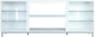 Manhattan Comfort Brighton 60" TV 7 Shelves, Tempered Glass Dividers and Media Wire Management, Modern Free-Standing Entertainment Center for Living Room, Fits up to 56" Television, OneSize, White