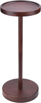Solid Acacia Wood Pedestal End Table - Small Round Martini Table
