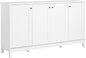 Prepac Yaletown 4 Panel Door Console Table with Storage, White Storage Cabinet with Doors and Shelves, Sideboard Storage Cabinet 60" W x 32" H x 16" D, WCBG-2220-1