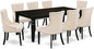East West Furniture LGFR9-BLK-02 9 Piece Dining Room Set Includes a Rectangle Butterfly Leaf Kitchen Table and 8 Light Beige Linen Fabric Parsons Dining Chairs, 42x84 Inch, Black