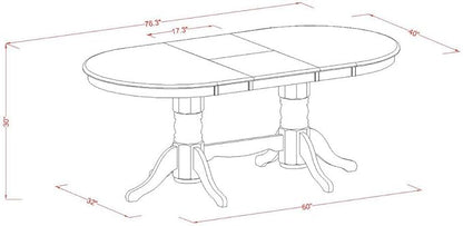 East West Furniture VAAB7-OAK-04 7 Piece Dinette Set Consist of an Oval Dining Room Table with Butterfly Leaf and 6 Light Tan Linen Fabric Upholstered Chairs, 40x76 Inch, Oak