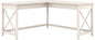 Bush Furniture Key West 60W Modern Farmhouse L Shaped Desk in Linen White Oak | 60-Inch Corner Table for Home Office