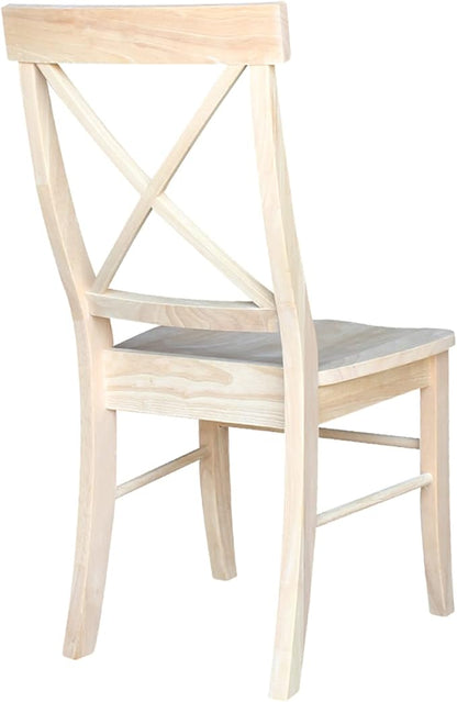 Set of Two X-Back Dining Chairs, Unfinished
