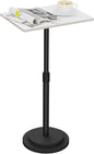 Small Side Table, Height Adjustable Nightstand, Square Indoor Metal Plant Stand, for Living Room, Bedroom, Office, Bathroom, 1 Pack, White, GBZ001RW-1